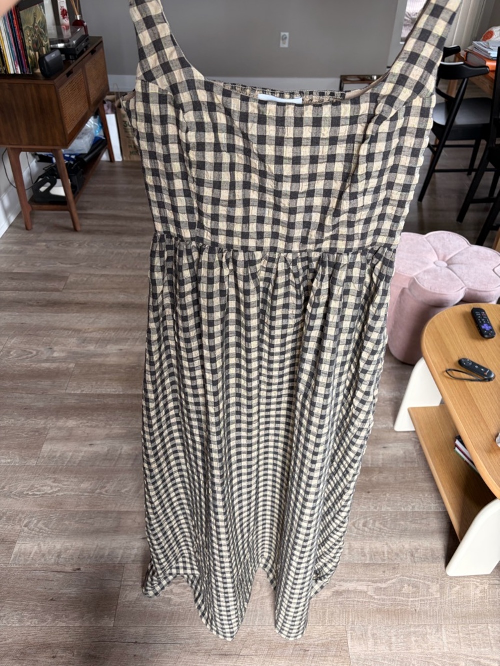 Princess Polly Black and Cream Plaid Maxi Dress - Picture 4 of 5
